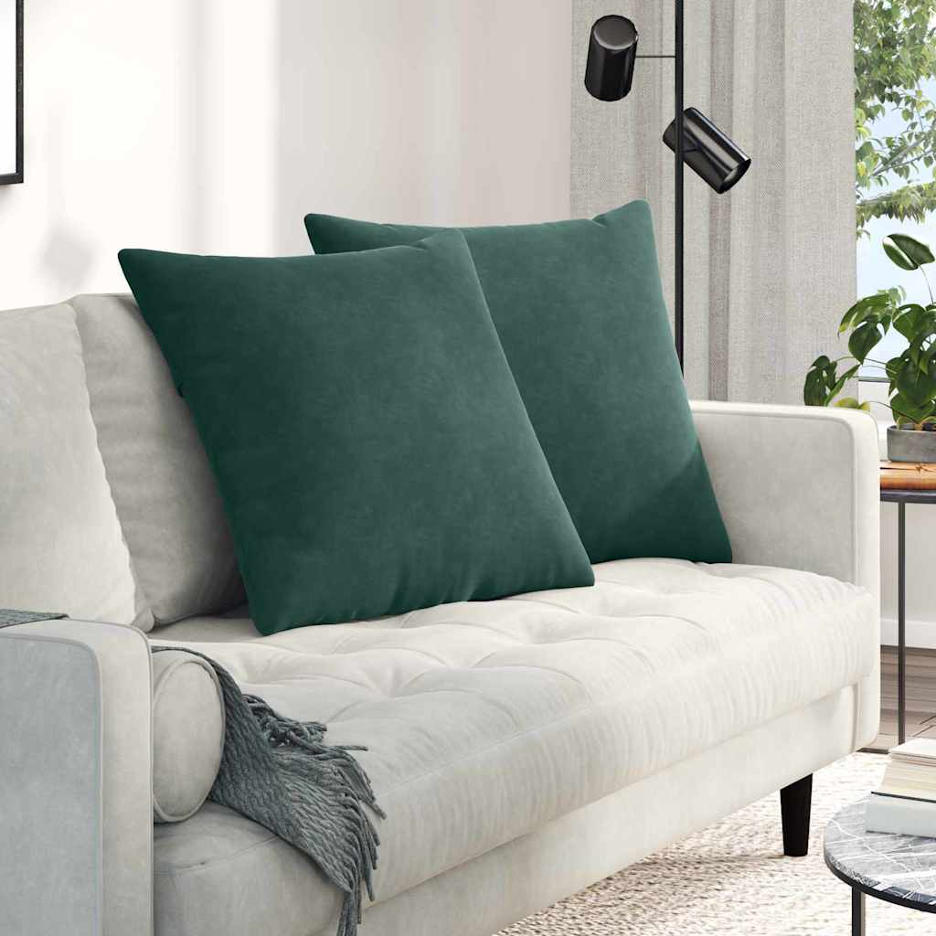 Vidaxl sofa kussens 2 stuks donkergroen 80 x 80 cm cordstof
