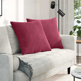 Vidaxl sofa kussens 2 stuks wijnrood 80 x 80 cm cordstof