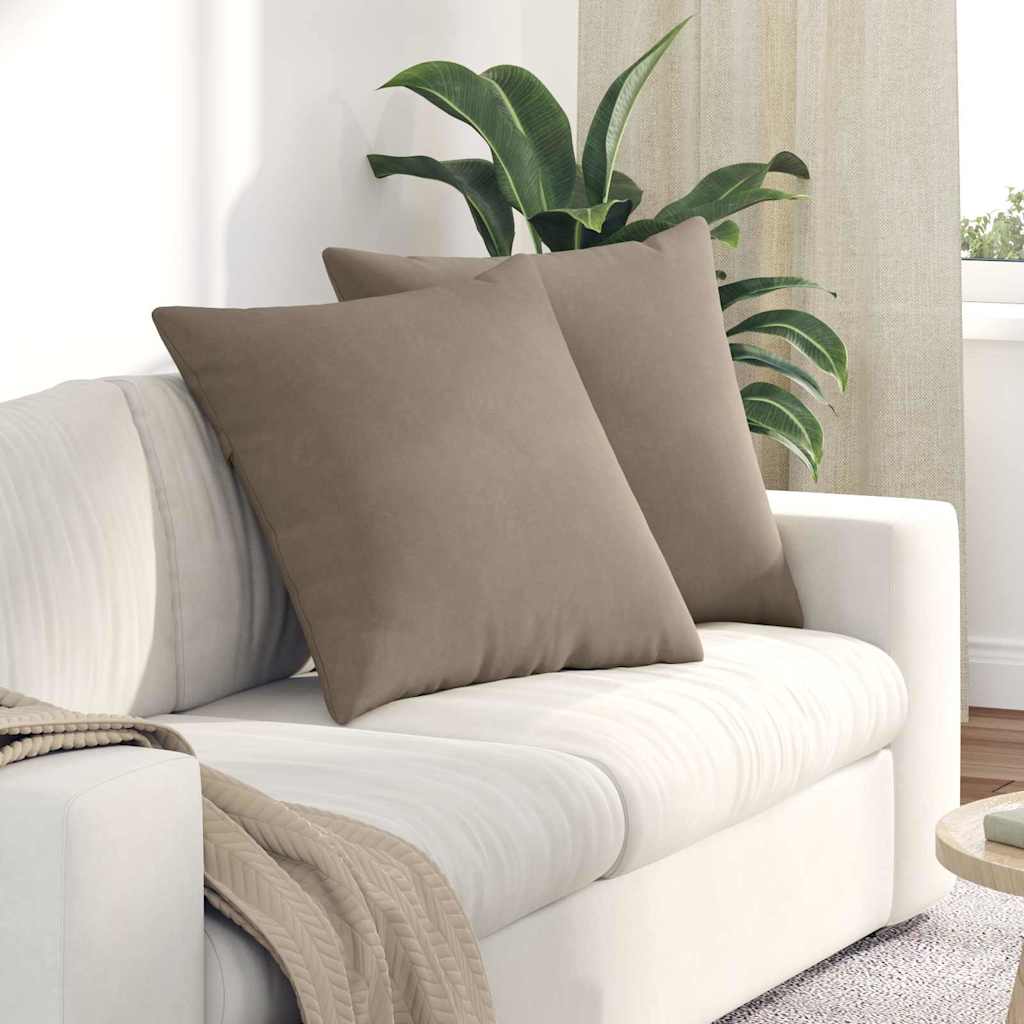 Vidaxl sofa kussens 2 stuks taupe 80 x 80 cm stof