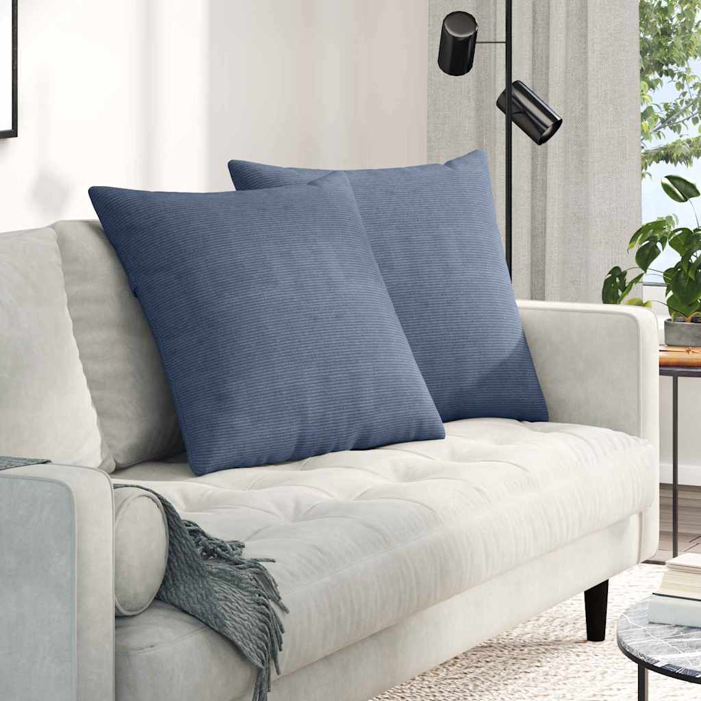 Vidaxl sofa kussens 2 stuks blauw 80 x 80 cm cordstof