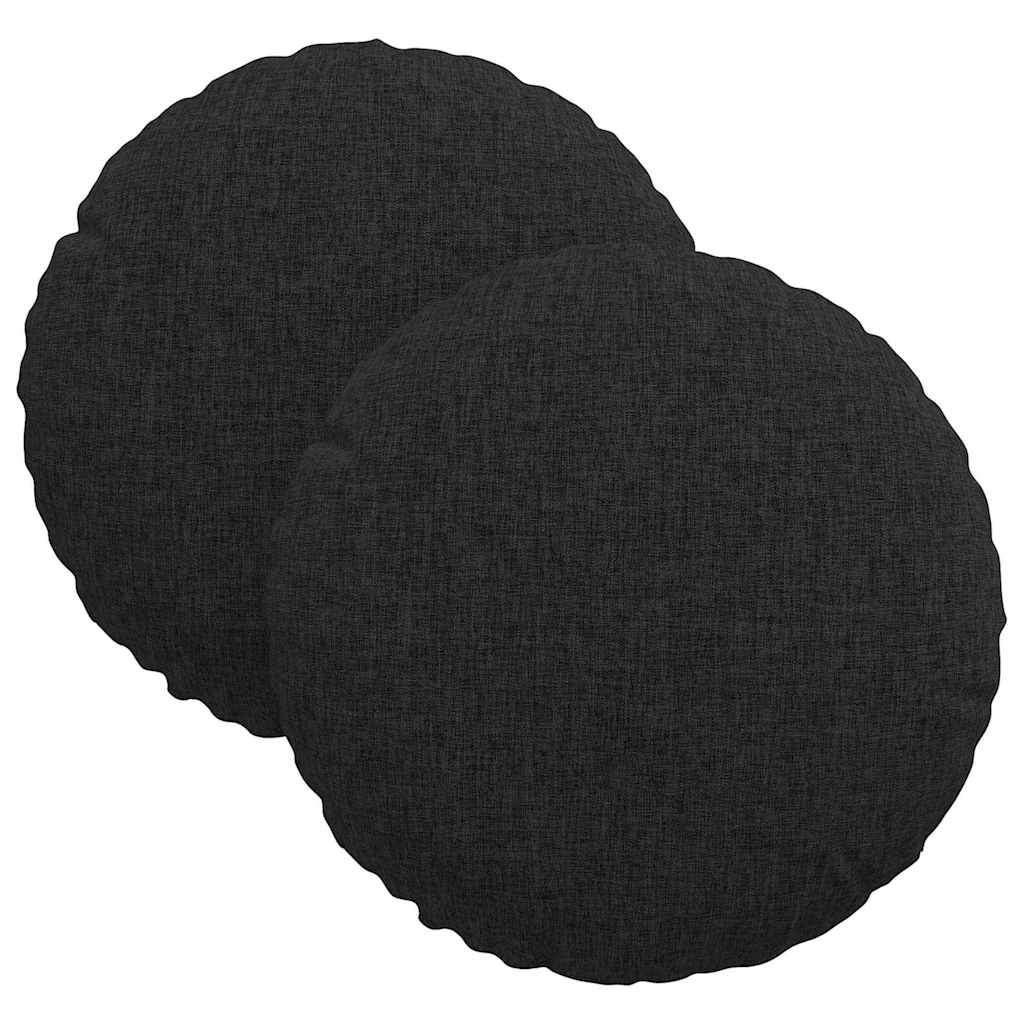 Vidaxl zitkussens 2 pcs zwart ø30 x 13 cm stof