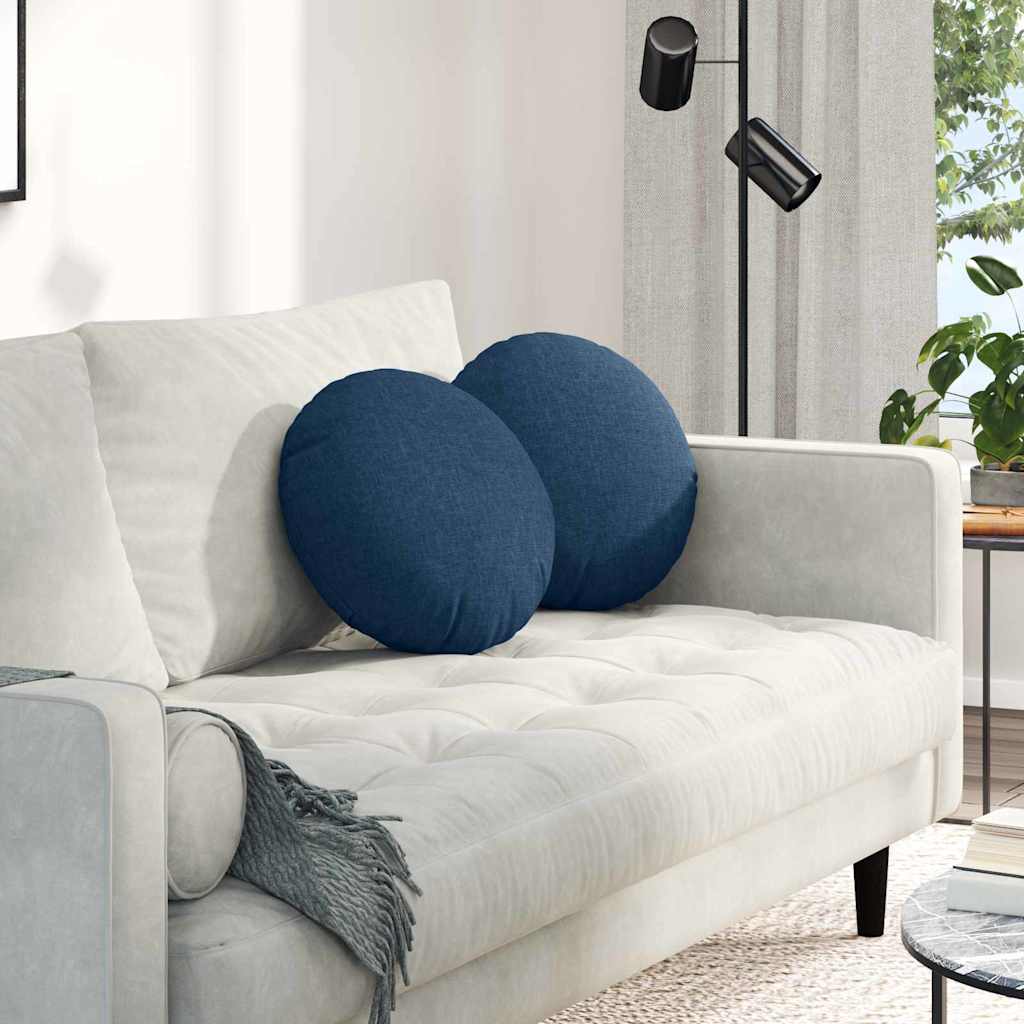 Vidaxl zitkussens 2 pcs blauw ø40 x 13 cm stof