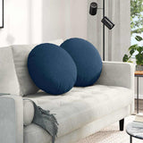 Vidaxl zitkussens 2 pcs blauw ø50 x 19 cm stof