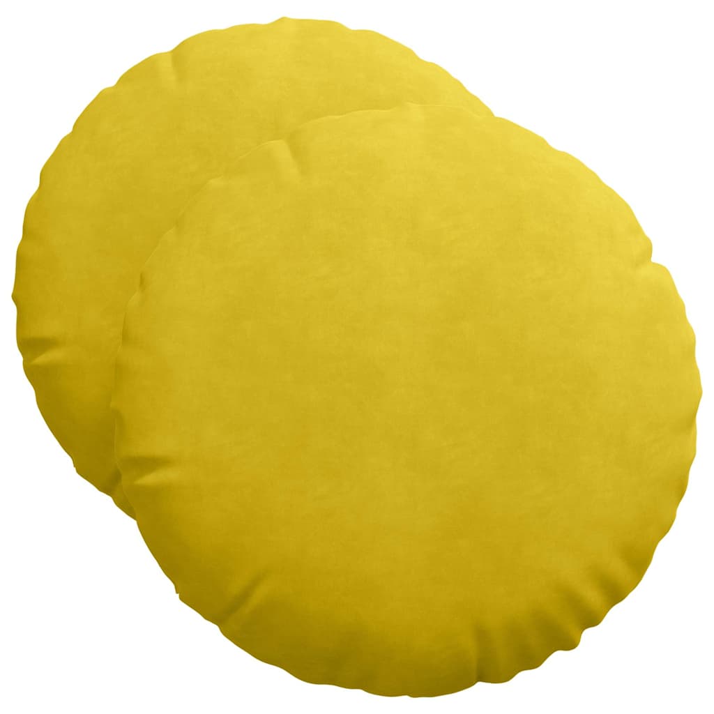 Vidaxl zitkussens 2 stuks geel ø 40 x 13 cm fluweel