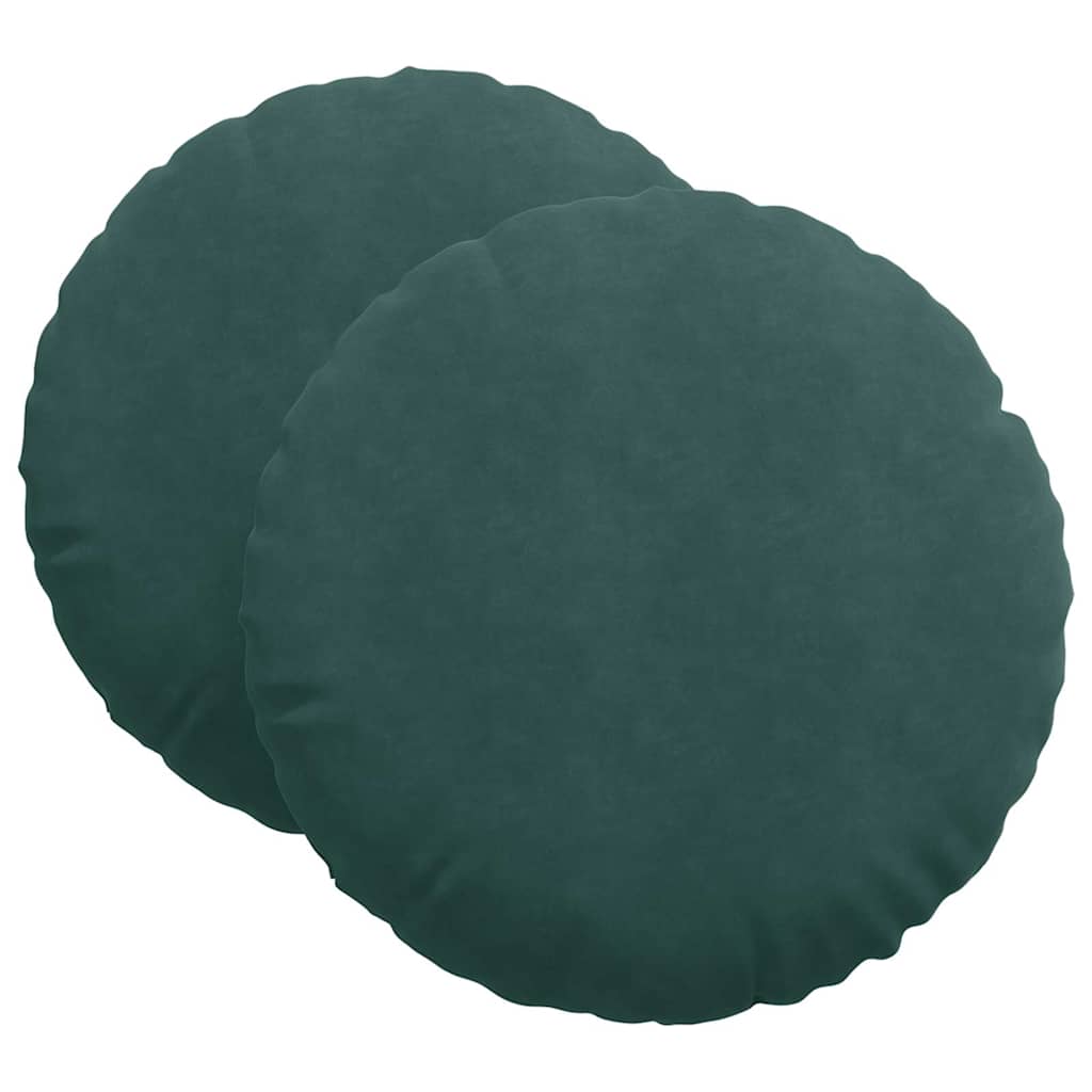 Vidaxl zitkussens 2 stuks donkergroen ø 40 x 13 cm fluweel