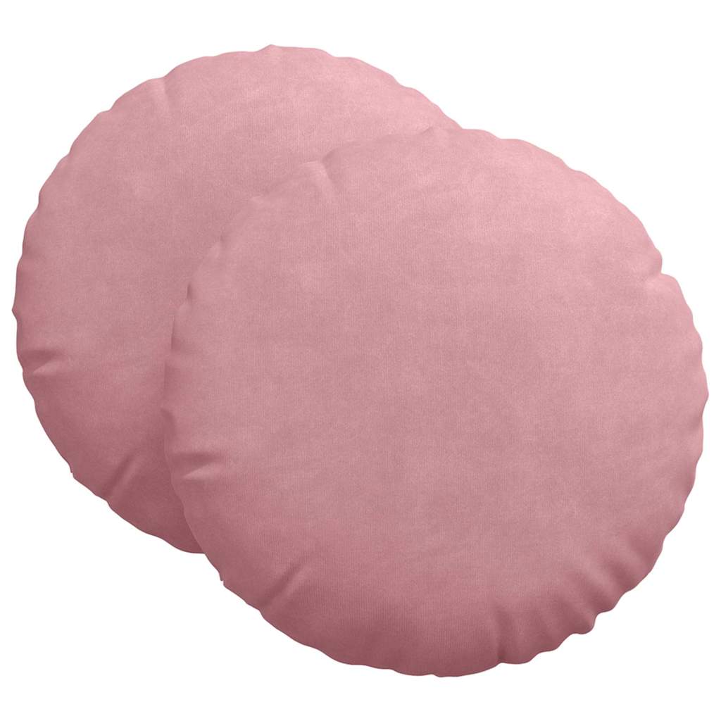 Vidaxl zitkussens 2 stuks roze ø 40 x 13 cm fluweel