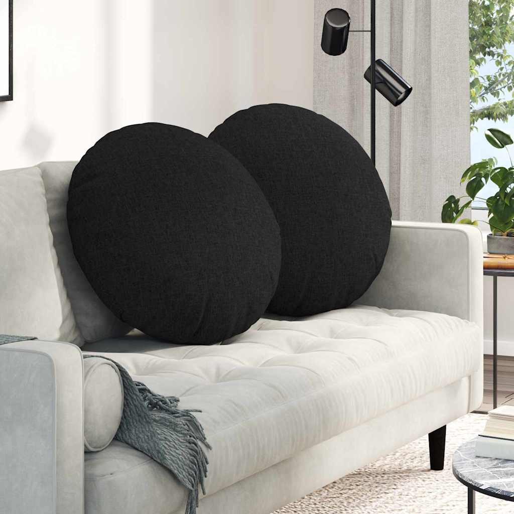 Vidaxl zitkussens 2 pcs zwart ø80 x 29 cm stof