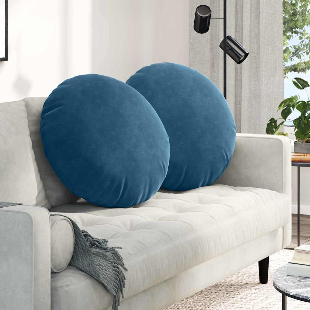 Vidaxl zitkussens 2 pcs blauw ø 80 x 29 cm fluweel