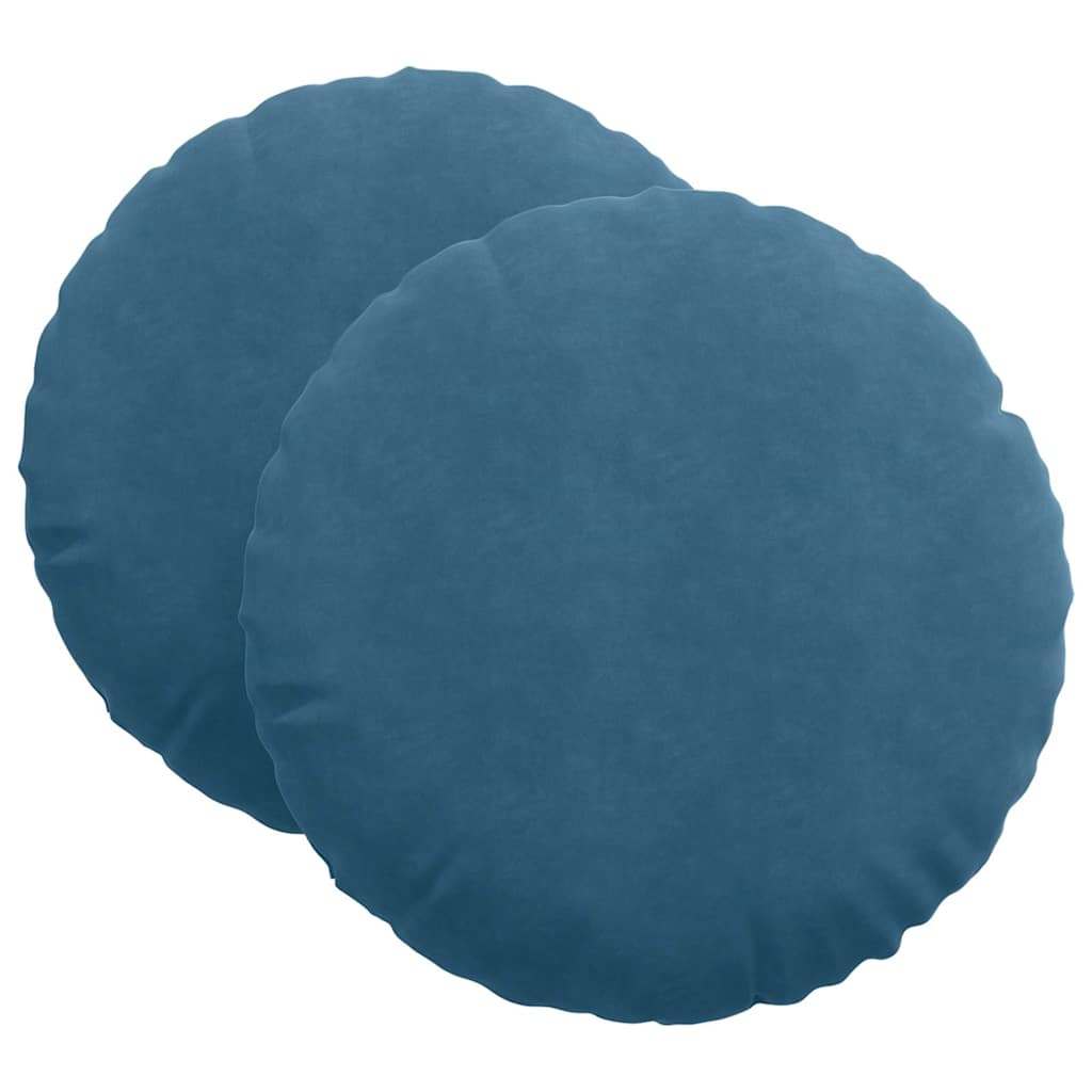 Vidaxl zitkussens 2 pcs blauw ø 80 x 29 cm fluweel