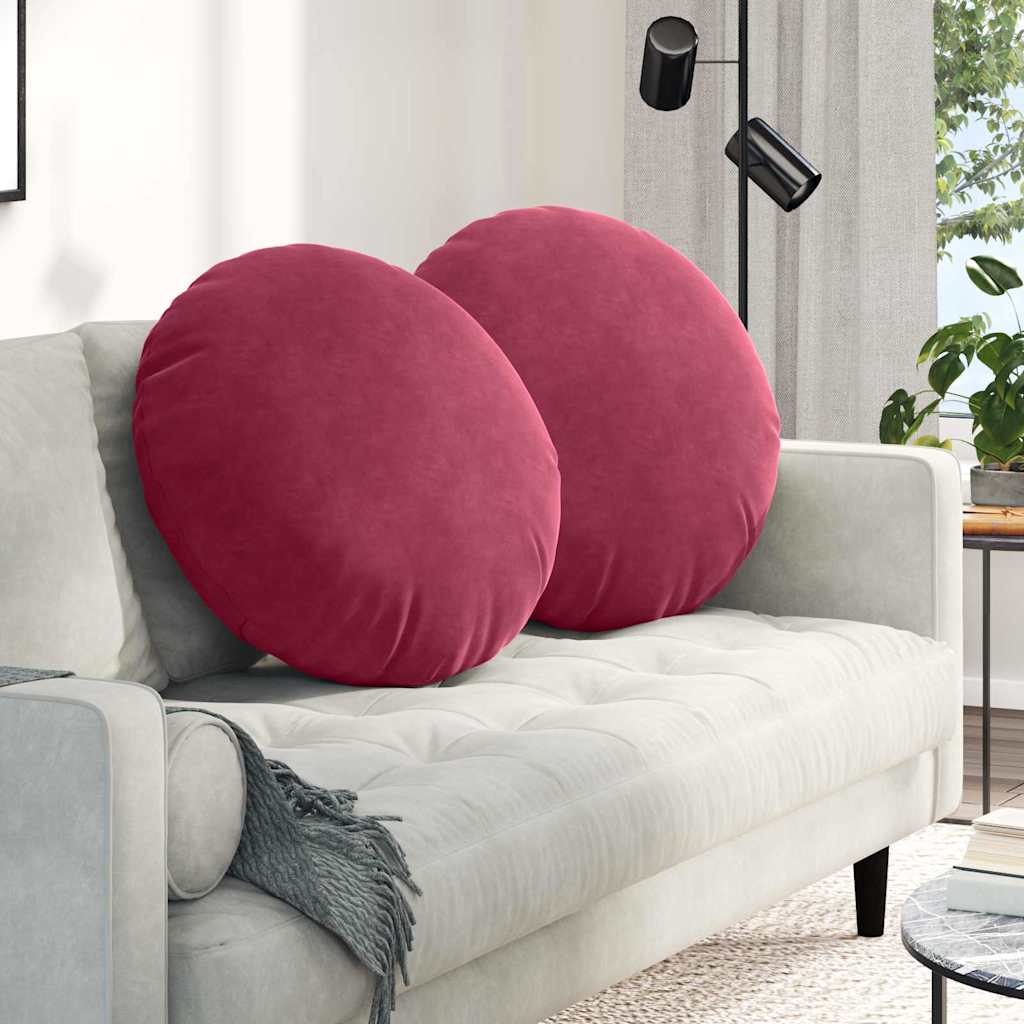 Vidaxl zitkussens 2 pcs wijnrood ø 80 x 29 cm fluweel