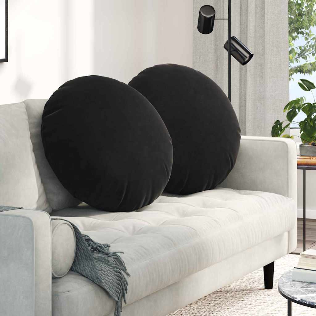 Vidaxl zitkussens 2 pcs zwart ø 80 x 29 cm fluweel