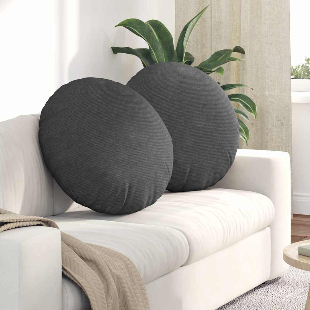 Vidaxl zitkussens 2 pcs donkergrijs ø 80 cm katoen stof