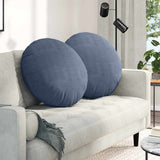 Vidaxl zitkussens 2 pcs blauw ø 80 cm katoen stof