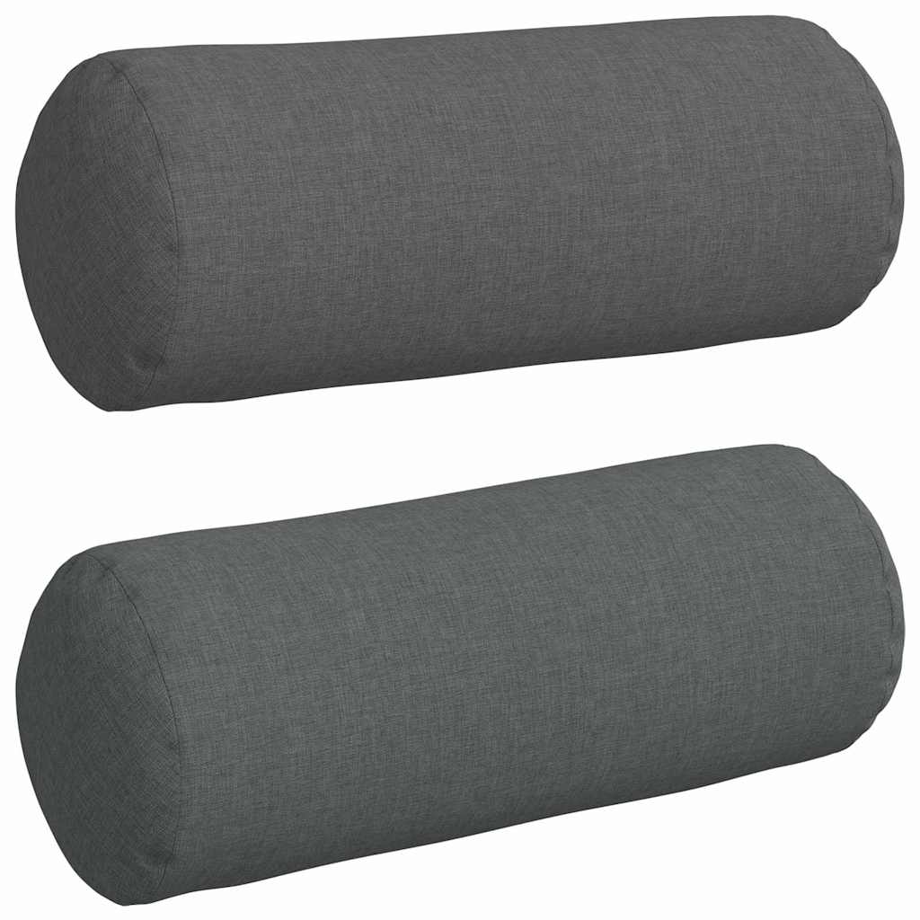 Vidaxl bolster kussens 2 stuks donkergrijs ø 15 x 40 cm stof
