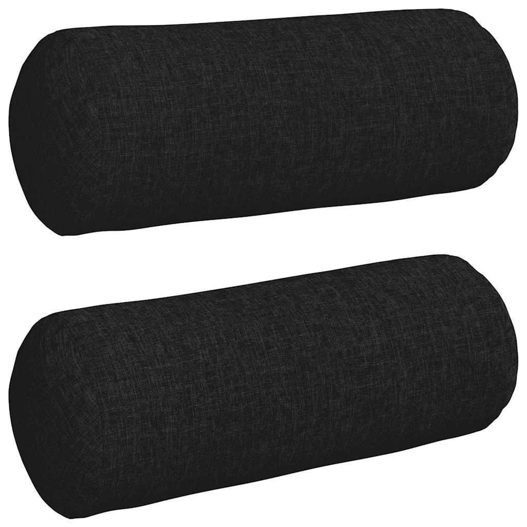 Vidaxl bolster kussens 2 stuks zwart ø 15 x 40 cm stof