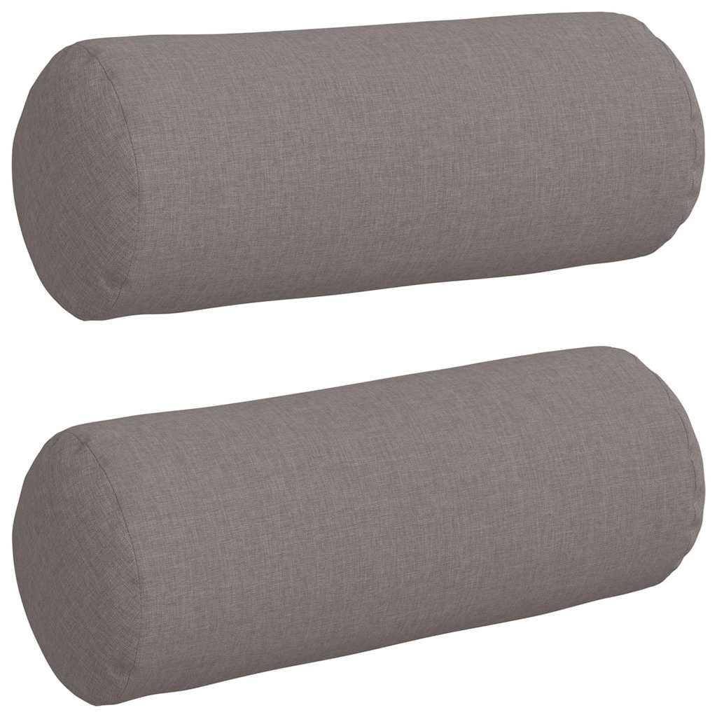 Vidaxl bolster kussens 2 stuks taupe ø 15 x 40 cm stof