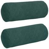 Vidaxl bolster kussens 2 stuks donkergroen ø 15 x 40 cm cordstof