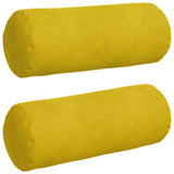 Vidaxl bolster kussens 2 stuks geel ø 15 x 40 cm cordstof