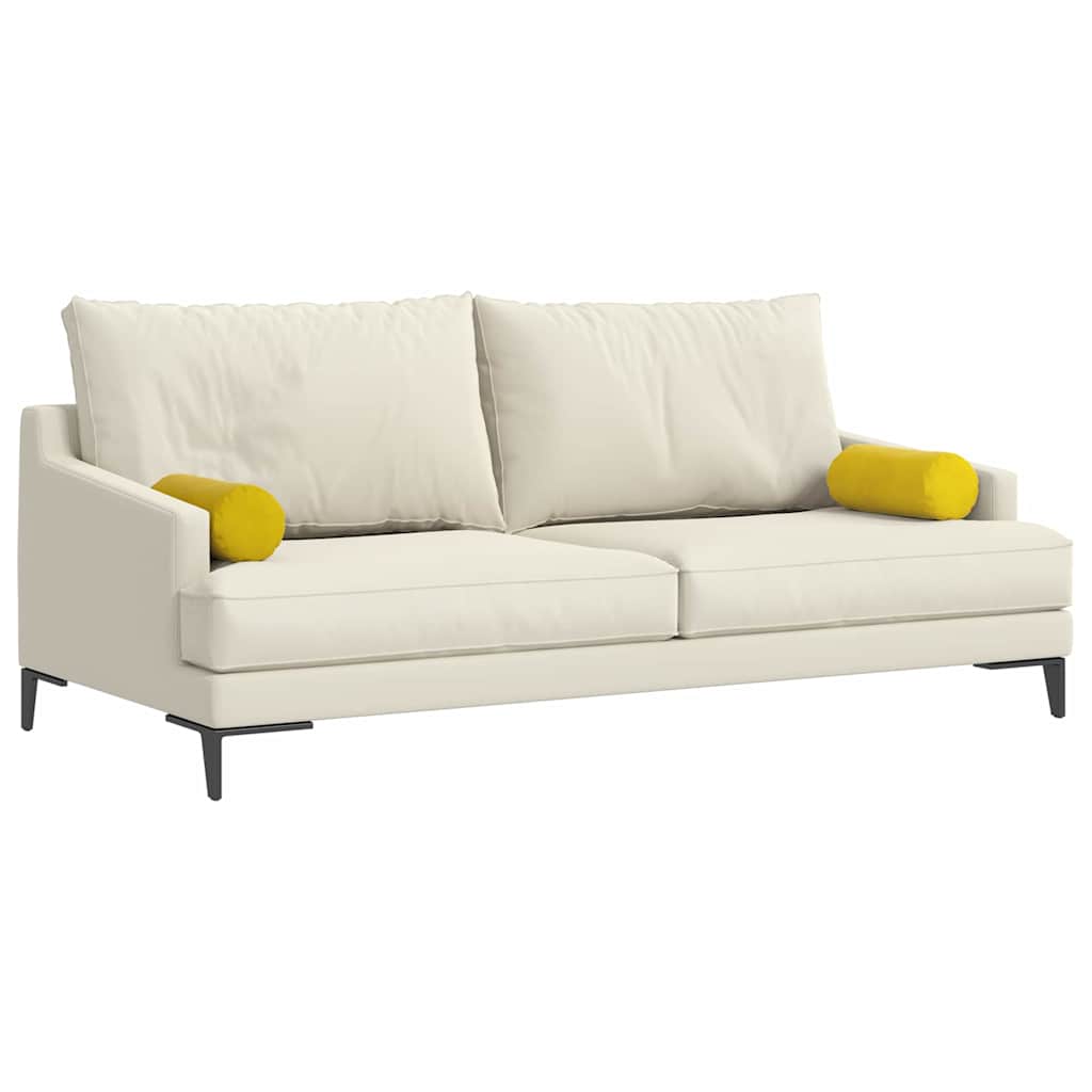 Vidaxl bolster kussens 2 stuks geel ø 15 x 40 cm cordstof