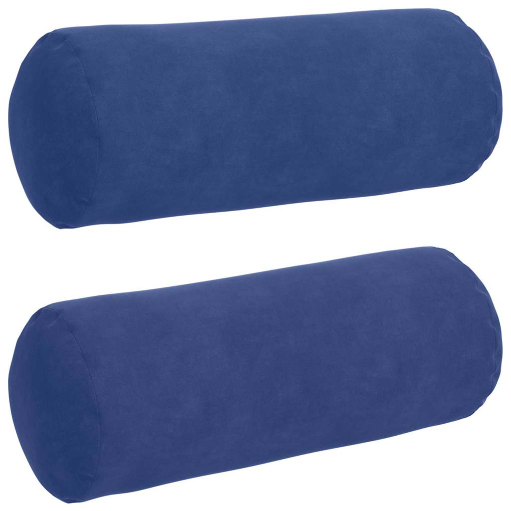 Vidaxl bolster kussens 2 stuks politieblauw ø 15 x 40 cm cordstof