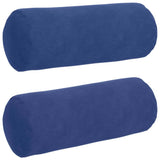 Vidaxl bolster kussens 2 stuks politieblauw ø 15 x 40 cm cordstof