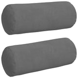 Vidaxl bolster kussens 2 stuks donkergrijs ø 15 x 40 cm microvezel stof