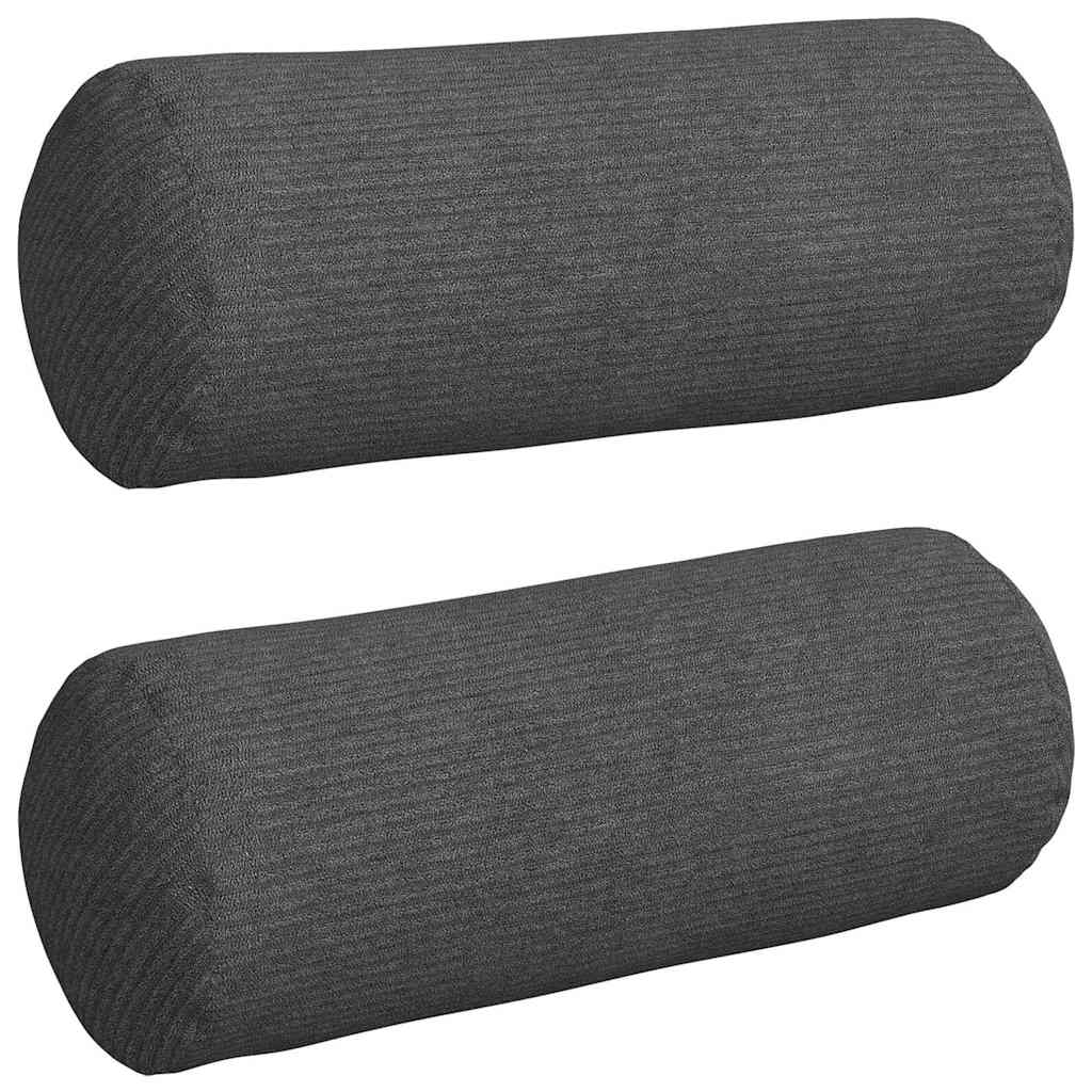 Vidaxl bolster kussens 2 stuks donkergrijs ø 15 x 40 cm cordstof
