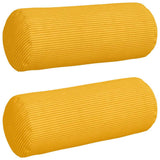 Vidaxl bolster kussens 2 stuks lichtgeel ø 15 x 40 cm cordstof