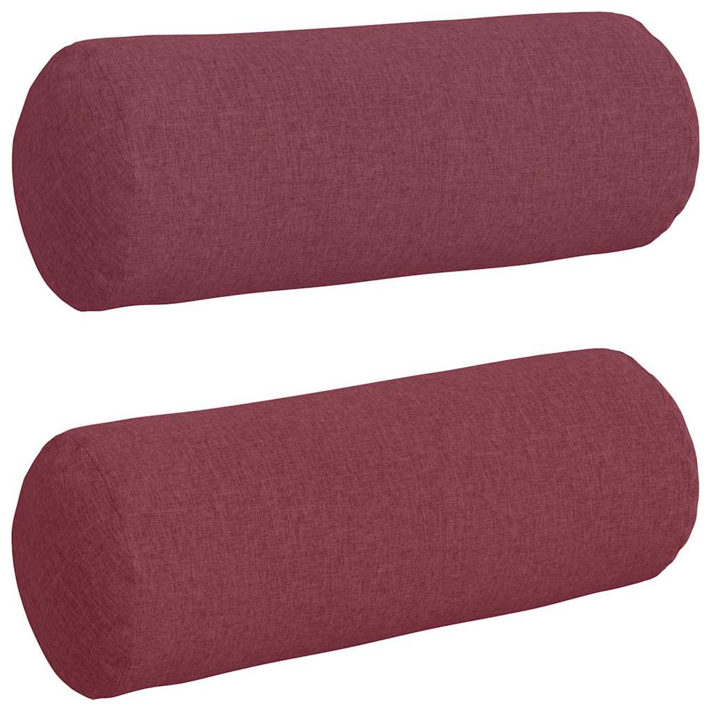 Vidaxl bolster kussens 2 stuks wijnrood ø 25 x 70 cm stof