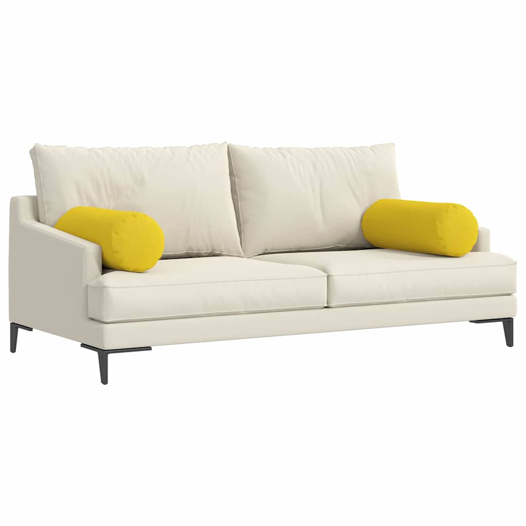 Vidaxl bolster kussens 2 stuks lichtgeel ø 25 x 70 cm stof