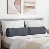 Vidaxl bolster kussens 2 stuks donkergrijs ø 25 x 70 cm cordstof