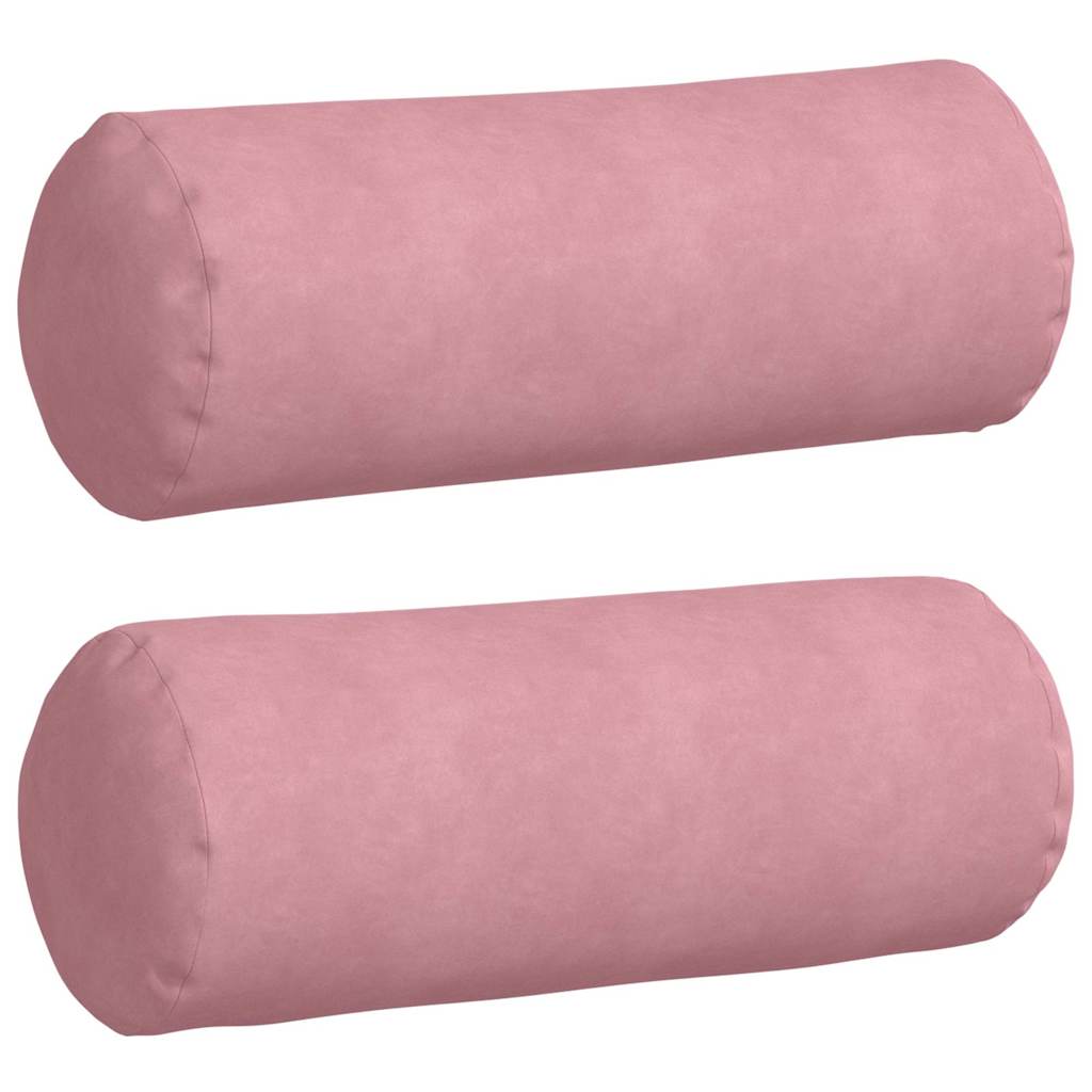 Vidaxl bolster kussens 2 stuks roze ø 25 x 70 cm cordstof