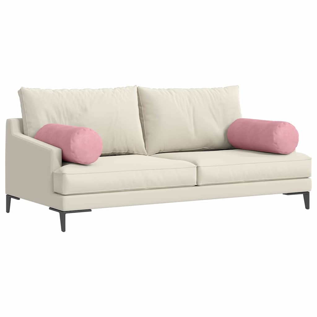 Vidaxl bolster kussens 2 stuks roze ø 25 x 70 cm cordstof