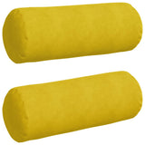 Vidaxl bolster kussens 2 stuks geel ø 25 x 70 cm cordstof