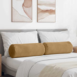 Vidaxl bolster kussens 2 stuks bruin ø 25 x 70 cm cordstof