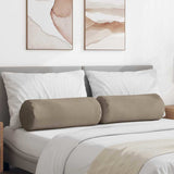 Vidaxl bolster kussens 2 stuks taupe ø 25 x 70 cm microvezel stof