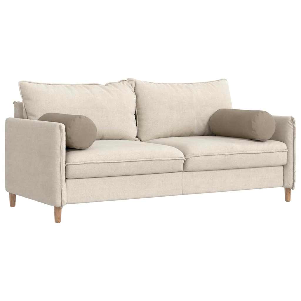 Vidaxl bolster kussens 2 stuks taupe ø 25 x 70 cm microvezel stof