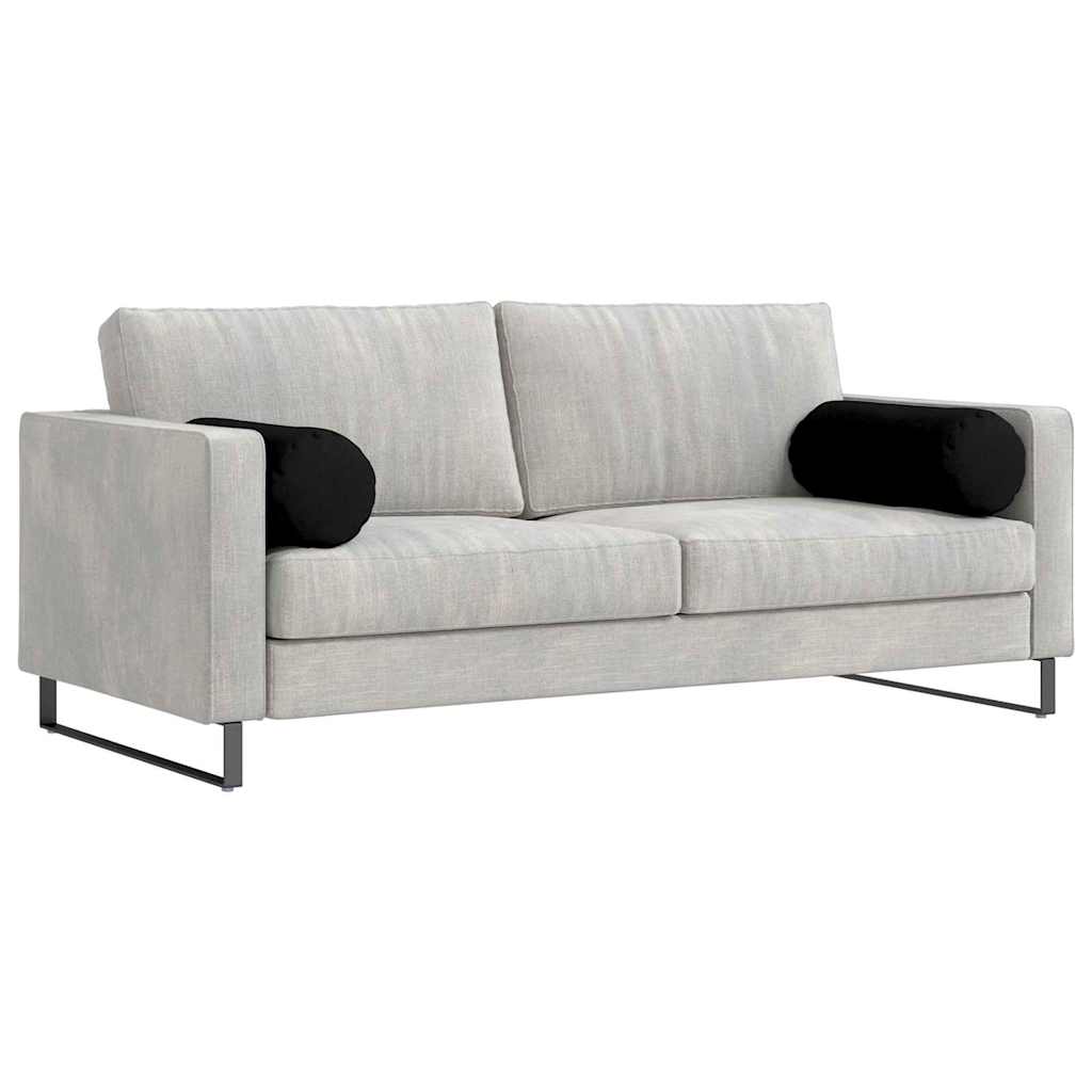 Vidaxl bolster kussens 2 stuks zwart ø 25 x 70 cm microvezel stof
