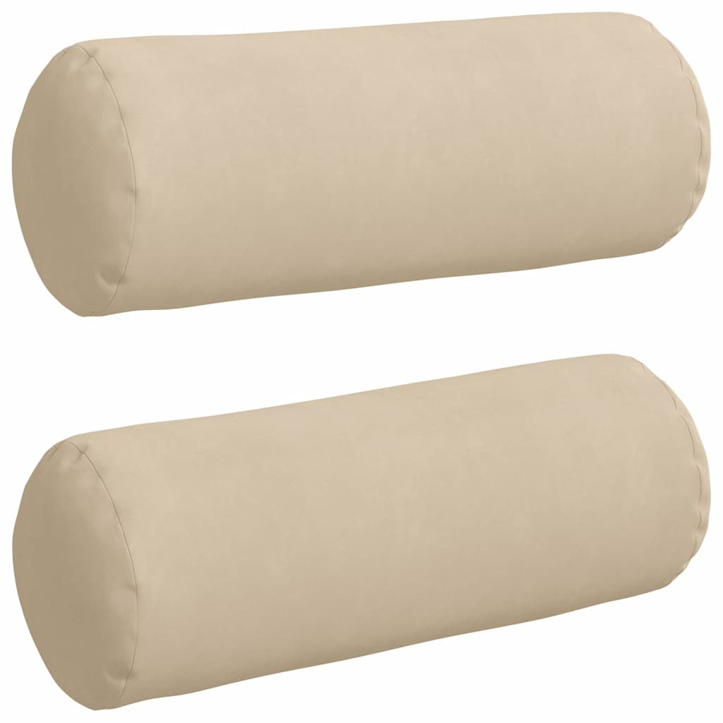 Vidaxl bolster kussens 2 stuks crème ø 25 x 70 cm microvezel stof