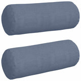 Vidaxl bolster kussens 2 stuks blauw ø 25 x 70 cm cordstof