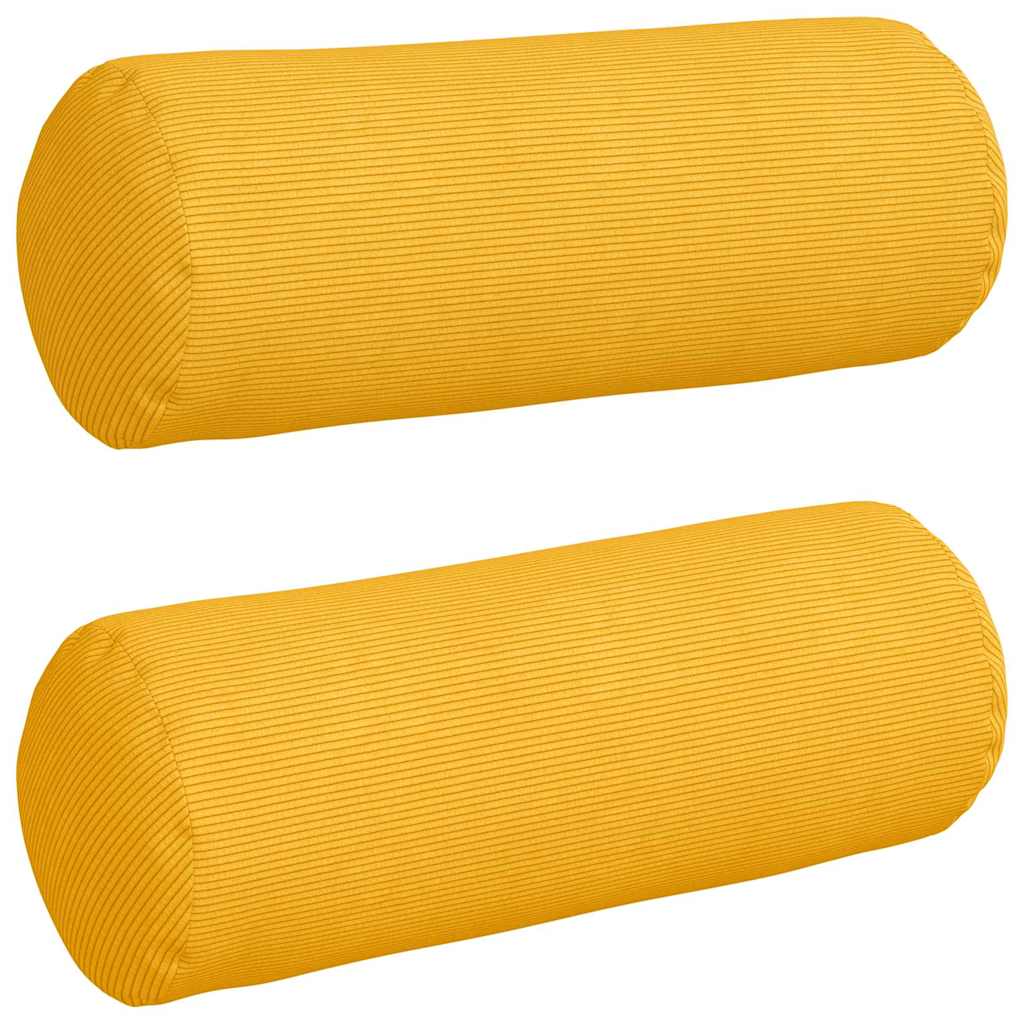 Vidaxl bolster kussens 2 stuks lichtgeel ø 25 x 70 cm cordstof