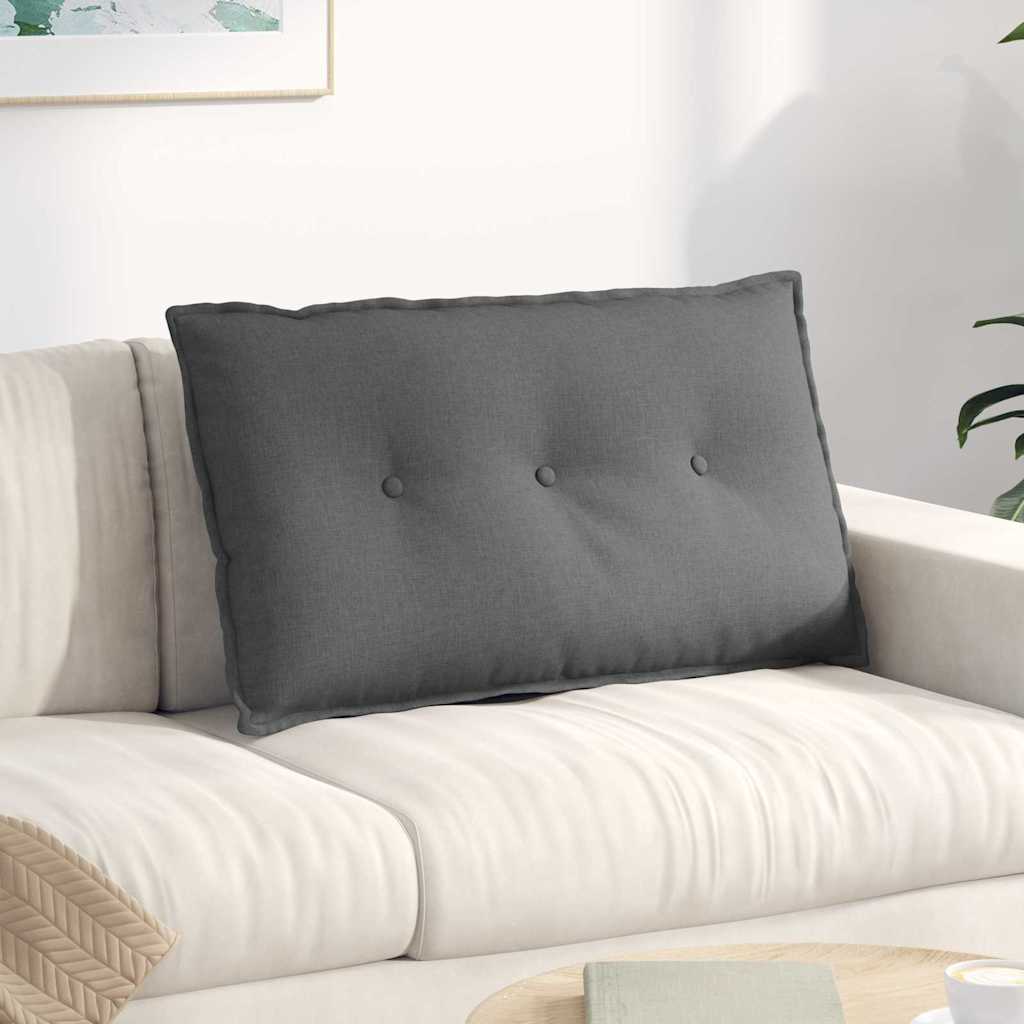 Vidaxl rugkussen donkergrijs 80 x 19 x 50 cm stof