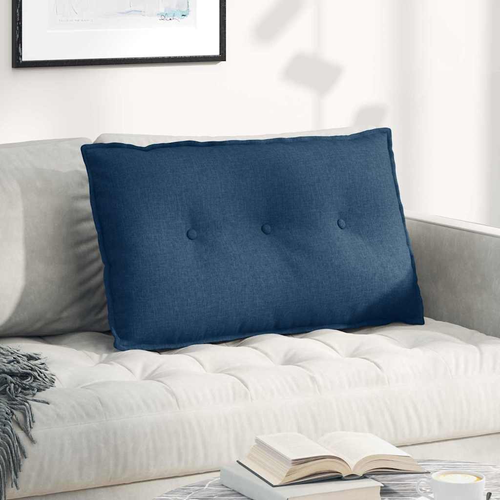 Vidaxl rugkussen blauw 80 x 19 x 50 cm stof