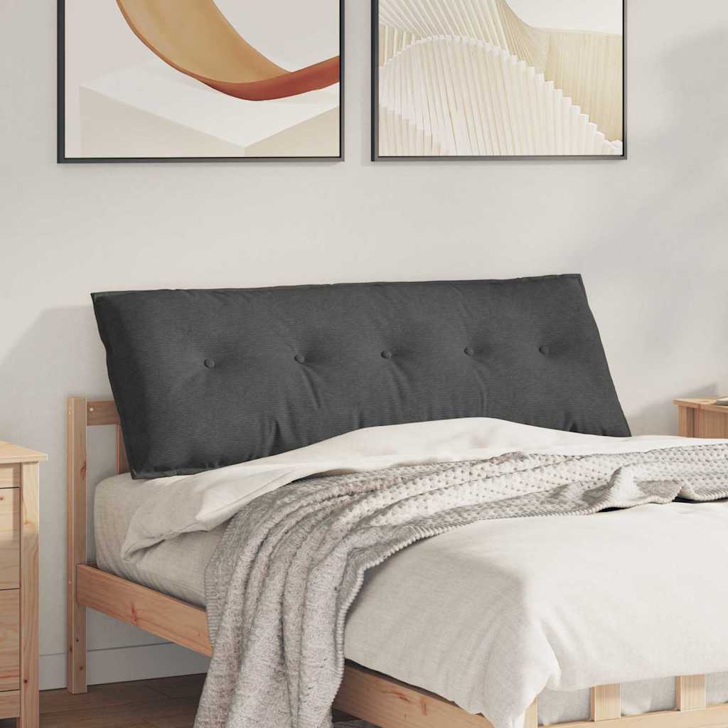Vidaxl rugkussen donkergrijs 140 x 50 cm cordstof