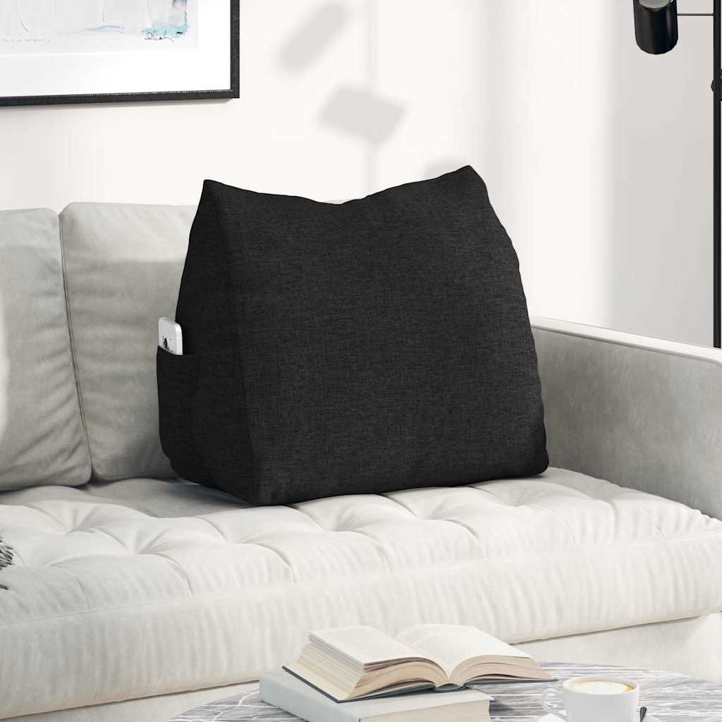 Vidaxl rugkussen zwart 60 x 20 x 50 cm stof