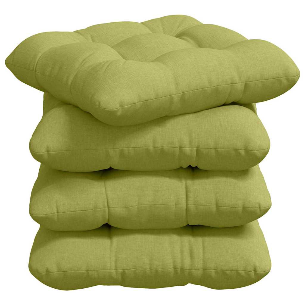 Vidaxl zitkussens 4 pcs lichtgroen 40 x 40 x 12 cm stof