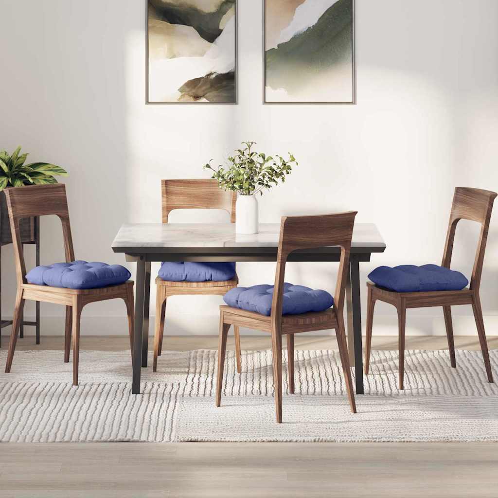 Vidaxl zitkussens 4 pcs jeans blauw 40 x 40 x 12 cm stof