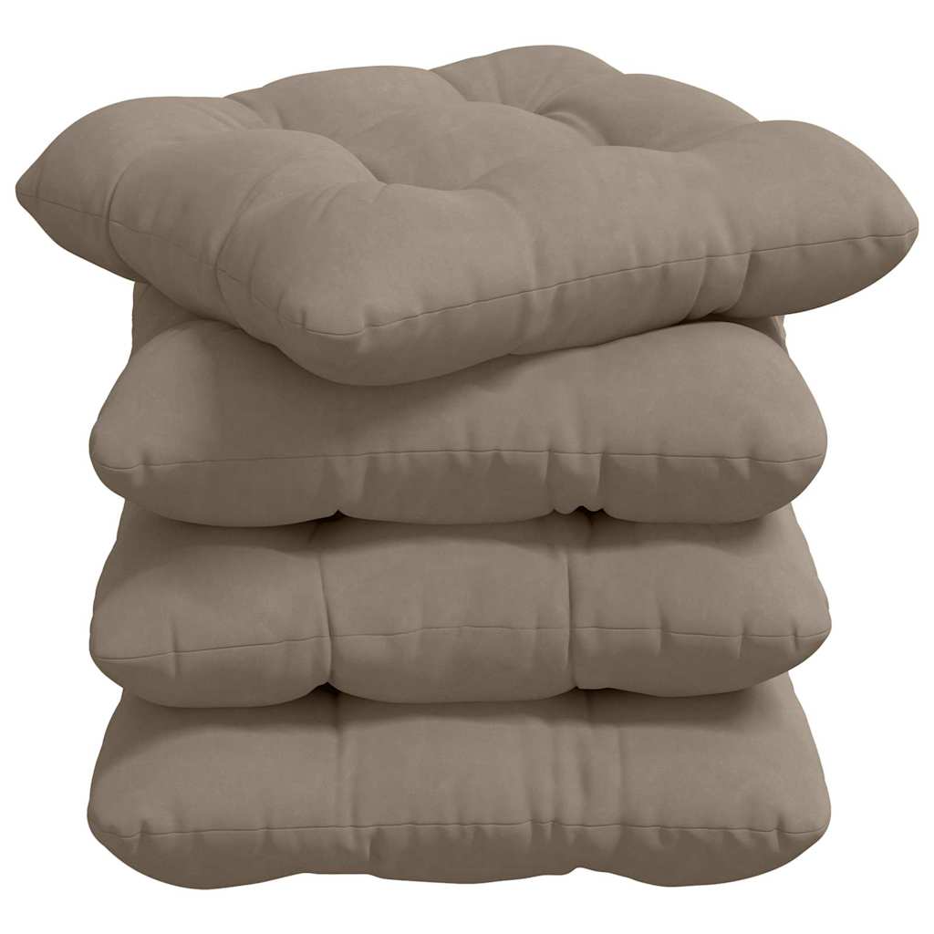 Vidaxl zitkussens 4 pcs taupe 40 x 40 cm microvezel stof