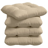 Vidaxl zitkussens 4 pcs crème 40 x 40 cm microvezel stof