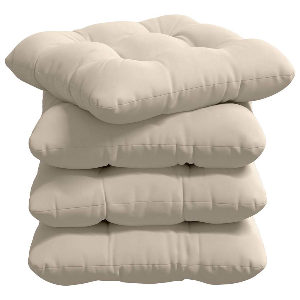 Vidaxl zitkussens 4 pcs beige 40 x 40 cm microvezel stof